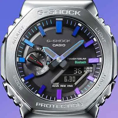 Pre-owned Casio G-shock Gm-b2100pc-1ajf Watch Blue-purple Metal Model With Smartphone Link