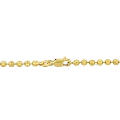Pre-owned Amour 3mm Diamond Cut Ball Chain Necklace In 10k Yellow Gold, 16 In