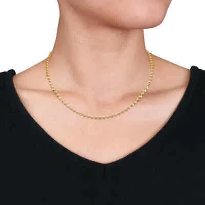 Pre-owned Amour 3mm Diamond Cut Ball Chain Necklace In 10k Yellow Gold, 16 In