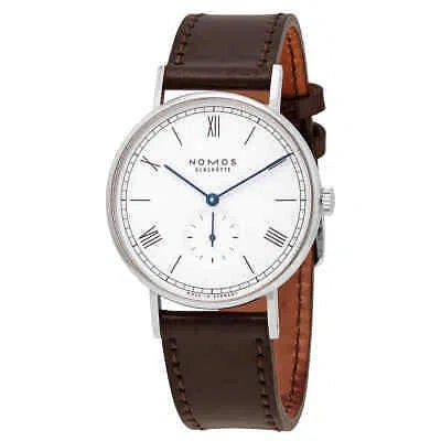 Pre-owned Nomos Ludwig 38 Hand Wind White Enamel Dial Men's Watch 237