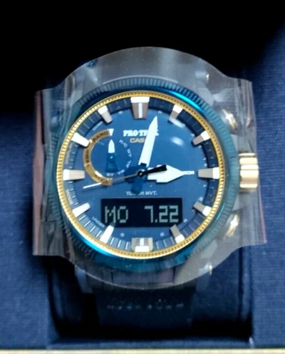 Pre-owned Casio Pro Trek Prw-61ss-2jr 50th Anniversary Limited Solar Radio Men Watch Blue
