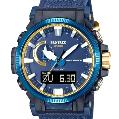 Pre-owned Casio Pro Trek Prw-61ss-2jr 50th Anniversary Limited Solar Radio Men Watch Blue