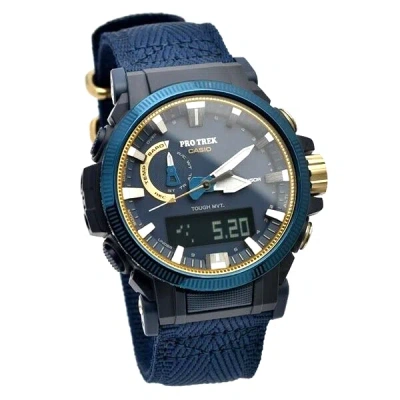 Pre-owned Casio Pro Trek Prw-61ss-2jr 50th Anniversary Limited Solar Radio Men Watch Blue