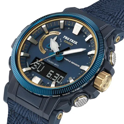 Pre-owned Casio Pro Trek Prw-61ss-2jr 50th Anniversary Limited Solar Radio Men Watch Blue