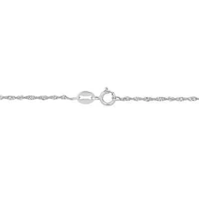 Pre-owned Amour Singapore Chain Necklace In Platinum, 18 In In White