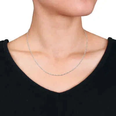 Pre-owned Amour Singapore Chain Necklace In Platinum, 18 In In White