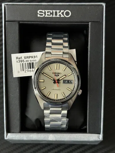 Pre-owned Seiko 5 Sports Snxs Japan Ivory Dial Lumibrite Hands Automatic Srpk91-new