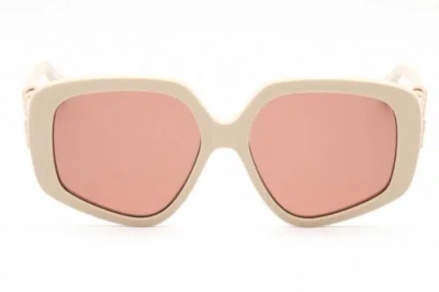 Pre-owned Chloé Chloe Ch0210s-003-56 Sunglasses Size 56mm 145mm 16mm Ivory Women In Red