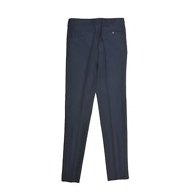 Pre-owned Isaia Men's 100% Cotton Navy Blue Casual Pants/trouser