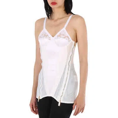 Pre-owned Burberry Optic White Lace Corset Top