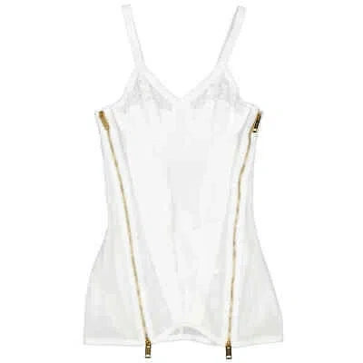 Pre-owned Burberry Optic White Lace Corset Top