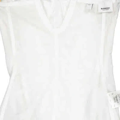 Pre-owned Burberry Optic White Lace Corset Top