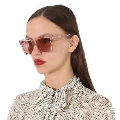 Pre-owned Prada Geranium/petal Crystal Sunglasses 56 Mm (pr-24zs-13i08m-56) In Purple