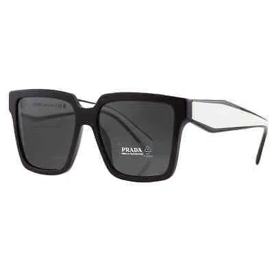 Pre-owned Prada Dark Gray Square Ladies Sunglasses 0pr 24zs1ab5s056 Pr 24zs 1ab5s0 56