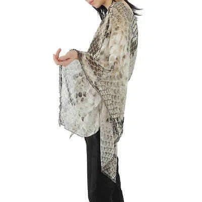 Pre-owned Roberto Cavalli Ladies Taupe Macro Python Print Silk Kaftan