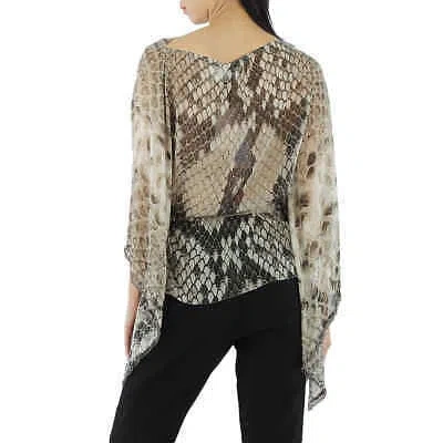 Pre-owned Roberto Cavalli Ladies Taupe Macro Python Print Silk Kaftan