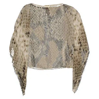 Pre-owned Roberto Cavalli Ladies Taupe Macro Python Print Silk Kaftan