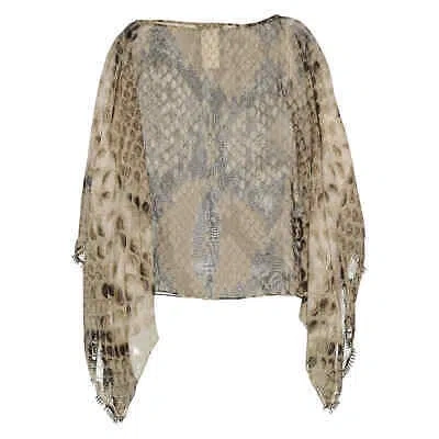 Pre-owned Roberto Cavalli Ladies Taupe Macro Python Print Silk Kaftan