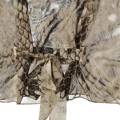 Pre-owned Roberto Cavalli Ladies Taupe Macro Python Print Silk Kaftan