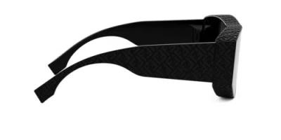 Pre-owned Fendi Lab Fe40128i 01a Ff Logo Nylon Shield Smoke Light Mirror Lens Sunglasses In Grey Smoke Gradient