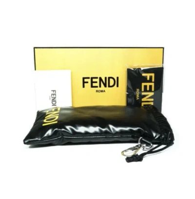 Pre-owned Fendi Lab Fe40128i 01a Ff Logo Nylon Shield Smoke Light Mirror Lens Sunglasses In Grey Smoke Gradient
