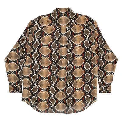 Pre-owned Burberry Carlota Python Print Silk Shirt In Brown