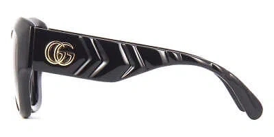 Pre-owned Gucci Gg0808s 001 Sunglasses Black Frame Grey Lenses 53mm In Gray