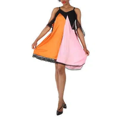 Pre-owned Burberry Midi Dress In Bright Orange, Size One Size