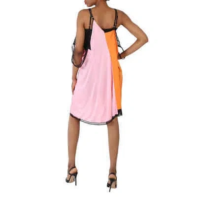 Pre-owned Burberry Midi Dress In Bright Orange, Size One Size