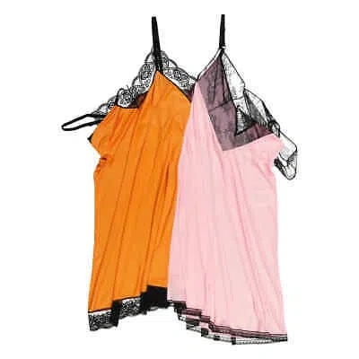 Pre-owned Burberry Midi Dress In Bright Orange, Size One Size