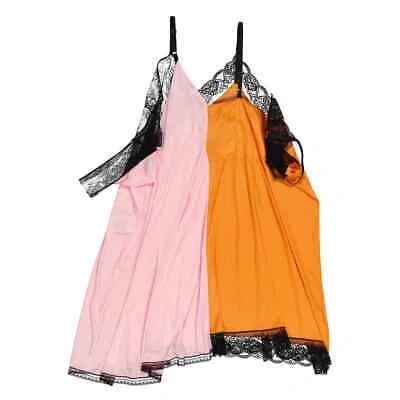 Pre-owned Burberry Midi Dress In Bright Orange, Size One Size
