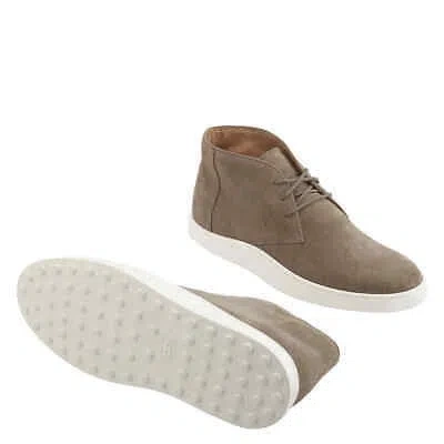 Pre-owned Tod's Tods Men's Peat Suede Desert Boots With Box Rubber Sole