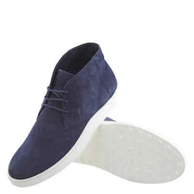 Pre-owned Tod's Tods Men's Galaxy Suede Desert Boots In Blue