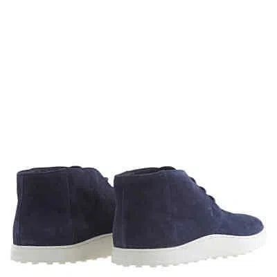 Pre-owned Tod's Tods Men's Galaxy Suede Desert Boots In Blue