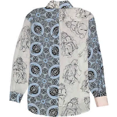 Pre-owned Burberry Ladies Juliette Silk Oversized Shirt In White
