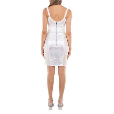 Pre-owned Burberry Optic White Tricot-mesh Evening Corset Bustier Dress