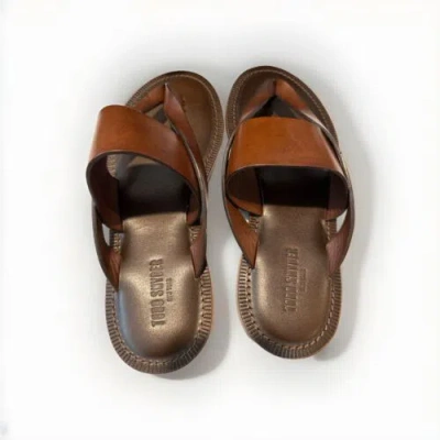 Pre-owned Todd Snyder Tuscan Leather Thong Cross Sandal In Brown Sz 10 Nwb
