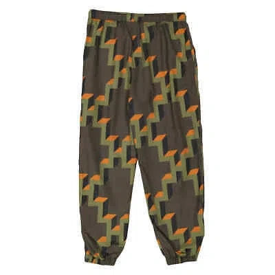 Pre-owned Marcelo Burlon County Of Milan Marcelo Burlon Men's Army Orange Cross Geometric-print Joggers