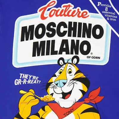 Pre-owned Moschino Tony The Tiger Graphic Hoodie In Blue