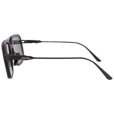 Pre-owned Prada Polarized Dark Gray Square Men's Sunglasses Pr 57zs 1bo5z1 55