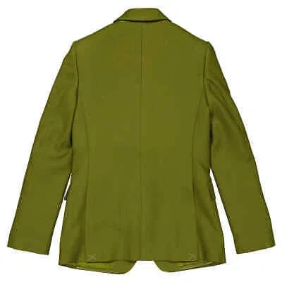 Pre-owned Burberry Ladies Juniper Green Wool Ramie And Silk Satin Tailored Jacket, Brand