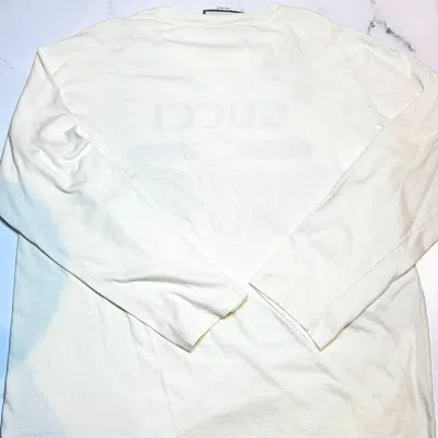 Pre-owned Gucci Spiritismo Oversized Long Sleeve T-shirt In Cream Sz L In White