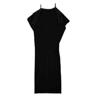 Pre-owned Burberry Black Crystal And Chain Detail Stretch Jersey Sleeveless Gown
