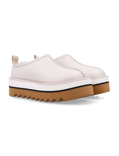 Stella Mccartney Sneakelyse Vegan Platform Slipper Mules In Greggio White
