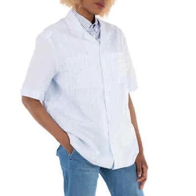 Pre-owned Burberry Gingham Check Print Oversized Shirt In Blue
