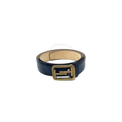 Pre-owned Tod's Tods Mens Blue Leather Belt Sizes 38 40 Us 95 100 Eu