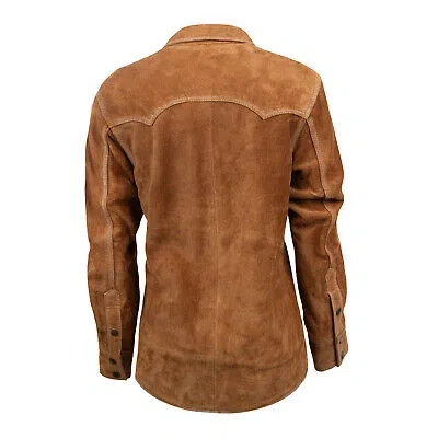 Pre-owned Sts Ranchwear Womens Scottsdale Caramel Suede Leather Jacket In Brown