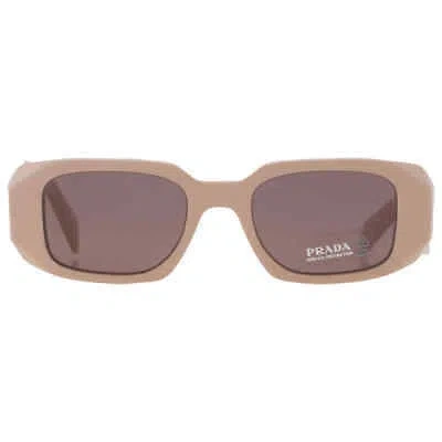 Pre-owned Prada Purple Brown Rectangular Ladies Sunglasses Pr 17ws Vyj6x1 49