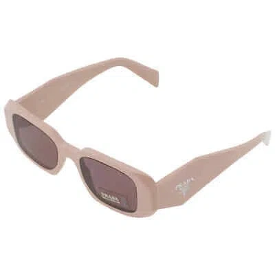 Pre-owned Prada Purple Brown Rectangular Ladies Sunglasses Pr 17ws Vyj6x1 49