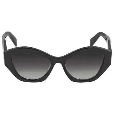 Pre-owned Prada Grey Gradient Cat Eye Ladies Sunglasses Pr 07ysf 1ab0a7 55 Pr 07ysf 1ab0a7 In Gray